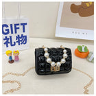 Children's Bag Pearl Tote Bag Princess Bag Mini Pearl Tote Bag Cute Girl Bag Ribbed Bag - BsBuy