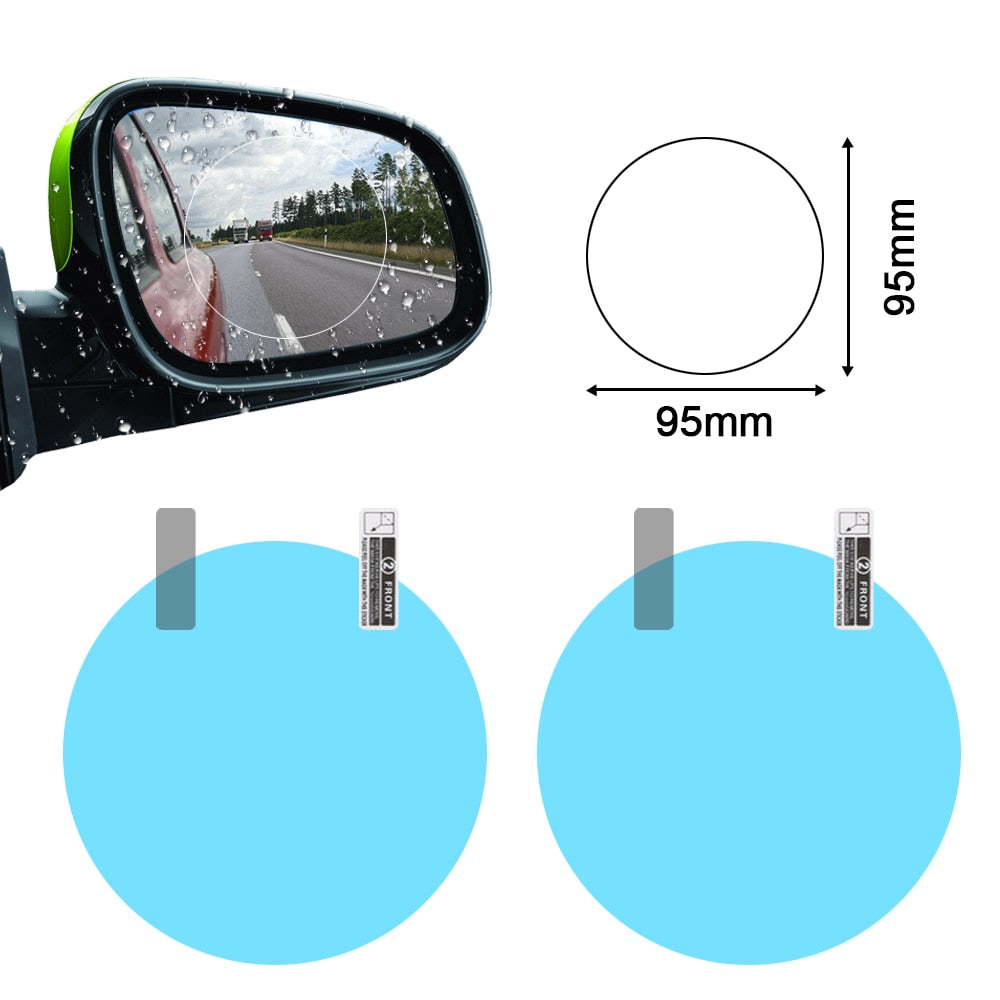2PCS Car Mirror Window Clear Film Anti Dazzle Car Rearview Mirror Protective Film Waterproof Rainproof Anti Fog Car Sticker - BsBuy