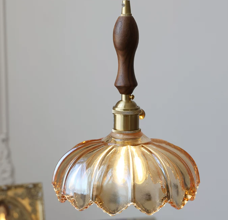 Vintage Glass Flower Minimalist Pendant Light - BsBuy