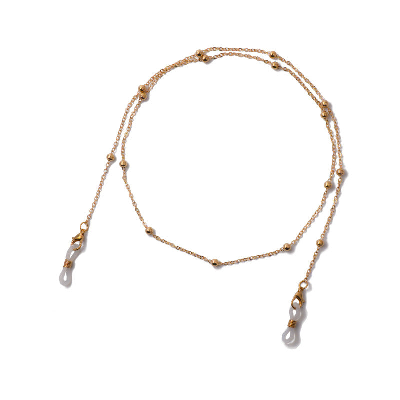 Dual-Use Bead Metal Glasses & Mask Chain — Non-Slip Sunglasses Lanyard for Women - BsBuy