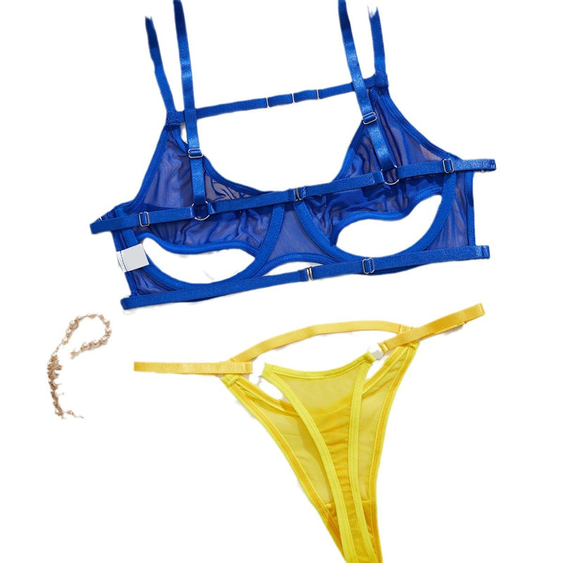 Mesh Contrast Bikini Set – Sexy See-Through Colour Block Two-Piece Swimwear | S–XL