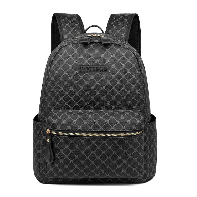 Checkerboard Fashion Backpack – Laptop Bag for School, Travel & Daily Use - BsBuy