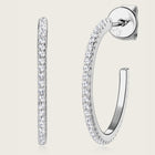 Moissanite C-Hoop Earrings — S925 Sterling Silver | D Colour VVS1 | Architectural Elegance - BsBuy