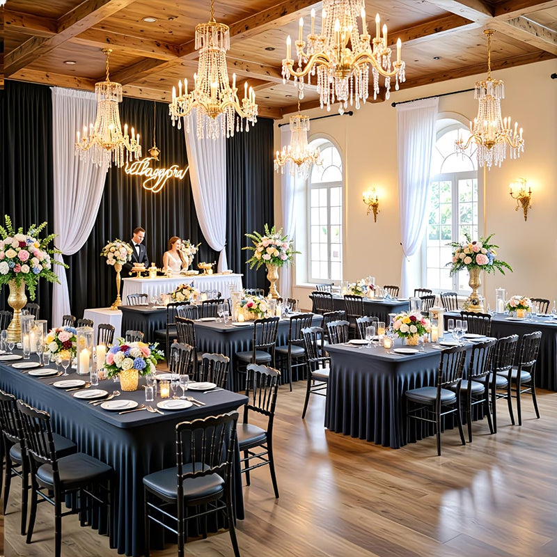 Stretch Spandex Table Cloth Rectangular, Fitted Table Cover for Weddings Parties Banquets Hotel Event Decoration - BsBuy