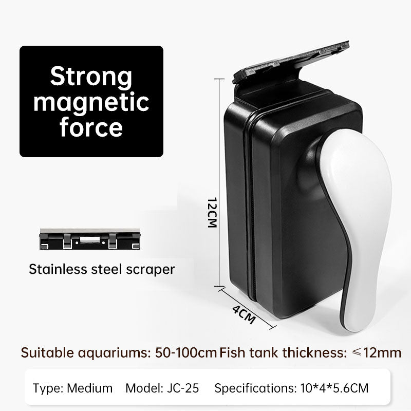 Strong Magnetic Aquarium Cleaner, Floating Algae Scraper Brush with Non-Slip Handle for Small, Medium & Large Fish Tanks - BsBuy