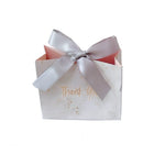 Marbled European-Style Wedding Gift Bag — Luxury Paper Favour Box with Grey Ribbon - BsBuy