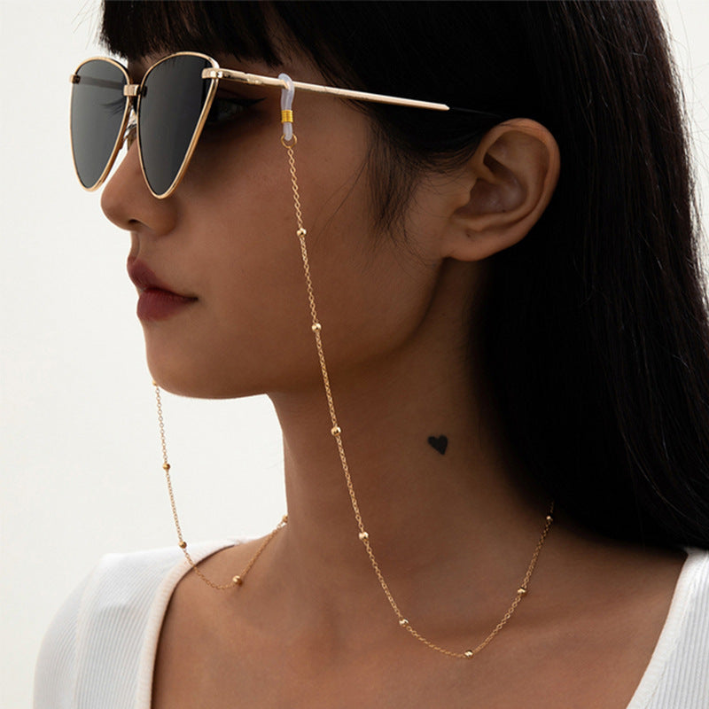 Dual-Use Bead Metal Glasses & Mask Chain — Non-Slip Sunglasses Lanyard for Women - BsBuy