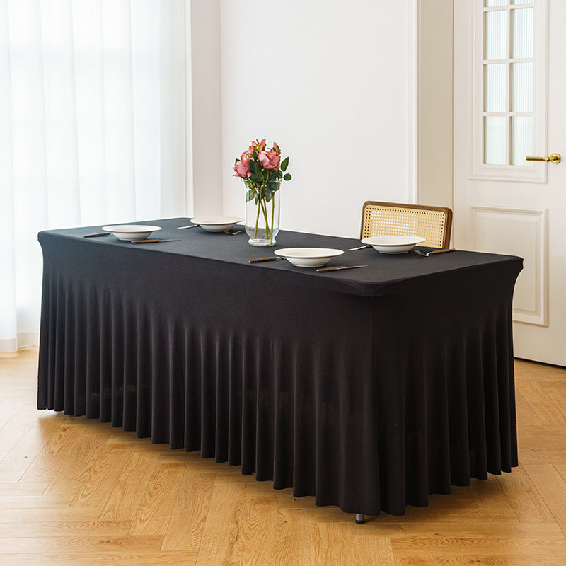 Stretch Spandex Table Cloth Rectangular, Fitted Table Cover for Weddings Parties Banquets Hotel Event Decoration - BsBuy