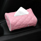 Luxury Leather Car Hanging Tissue Box – Stylish Car Organiser - Pink