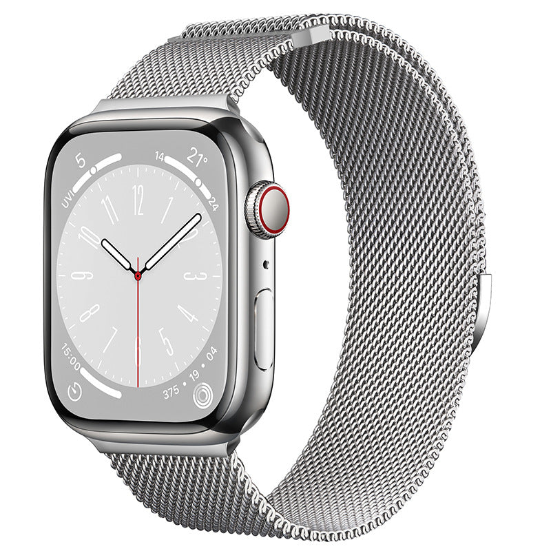 Compatible with Apple Watch, Two-Section Half-Circle Magnetic Milanese Steel Band for iWatch 11, Apple Watch Strap - BsBuy