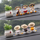 Straw Hat Glasses Duck Car Ornaments Straw Hat Local Tyrant Duck Car Ornaments Creative Straw Hat Swing Duck Car Pendant - BsBuy