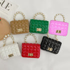 Children's Bag Pearl Tote Bag Princess Bag Mini Pearl Tote Bag Cute Girl Bag Ribbed Bag - BsBuy