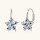 1.2 Carat Moissanite Flower Huggie Earrings — S925 Sterling Silver | D Colour VVS1 Clarity - BsBuy