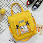 New Canvas Transparent Bag Student Canvas Bag Female Messenger Printed Canvas Bag Shoulder Bag Messenger Bag - BsBuy