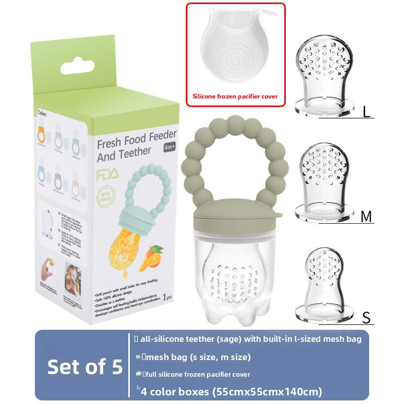 Baby Silicone Fruit Feeder & Teething Pacifier — Safe Food-Grade Soother for 0–3 Years - BsBuy