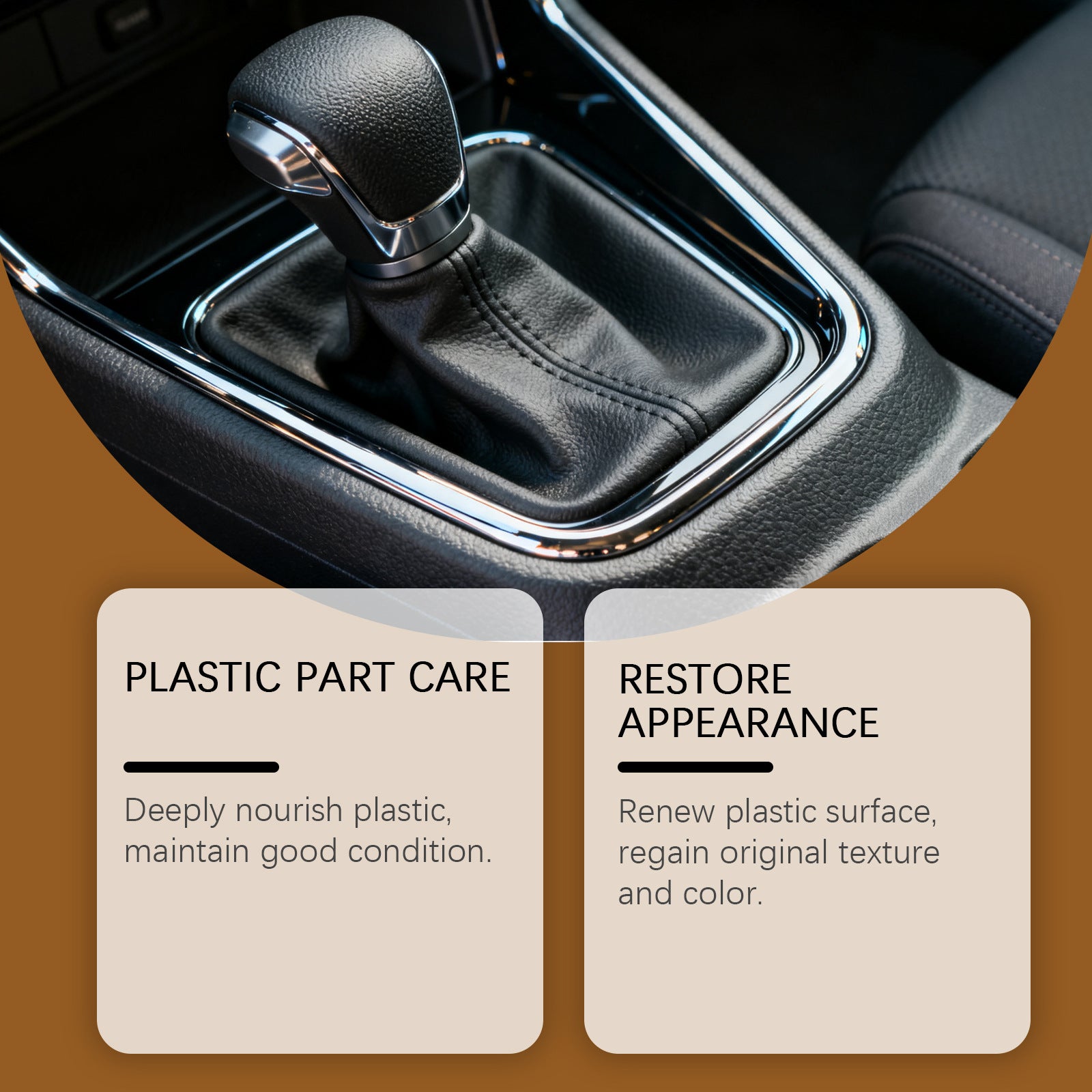 Car Interior Plastic Cleaner & Protectant – Deep Clean, Gloss Restore & Protective Coating | 50ml + Sponge - BsBuy