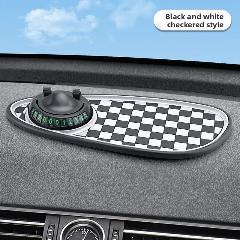 Multifunctional Car Phone Holder & Anti-Slip Mat – 3-in-1 with Parking Number Plate Holder | PVC | 3 Colours - BsBuy