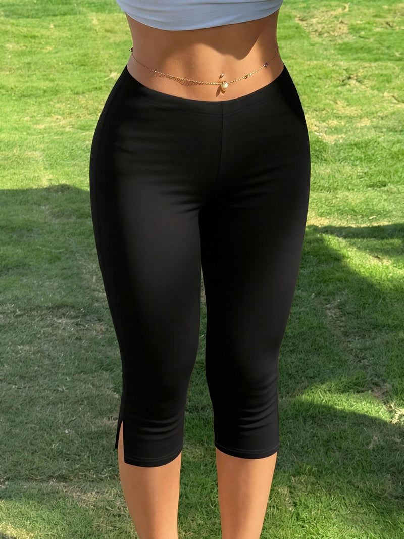 Women's Slim-Fit Cropped Sports Pants – Y2K Street & Gym Leggings - BsBuy