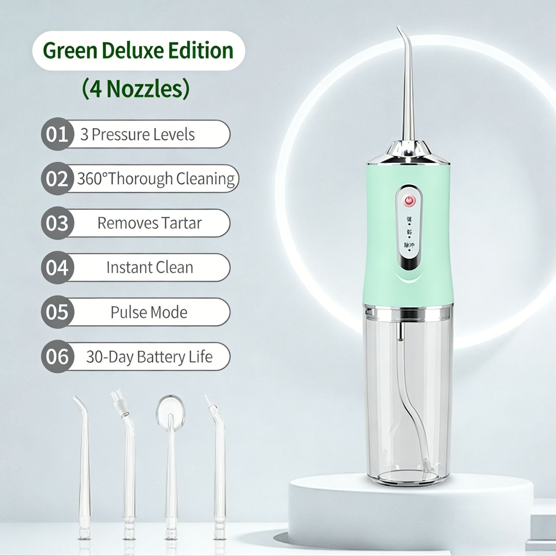 Electric Dental Flosser & Portable Oral Irrigator – IPX6 Waterproof, 15+ Day Battery | 4 Colours