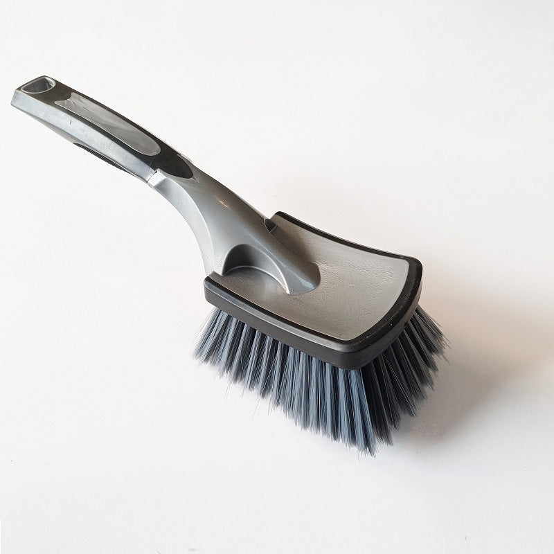 Soft Car Tyre & Wheel Brush Cleaning Tool – Scratch-Free PBT Bristles | 26x7cm | Space Grey - BsBuy