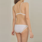 Wire-Free French Triangle Cup Bra Set — Suede Thin Mould, Beautiful Back | White, Pink, Black & Red - BsBuy