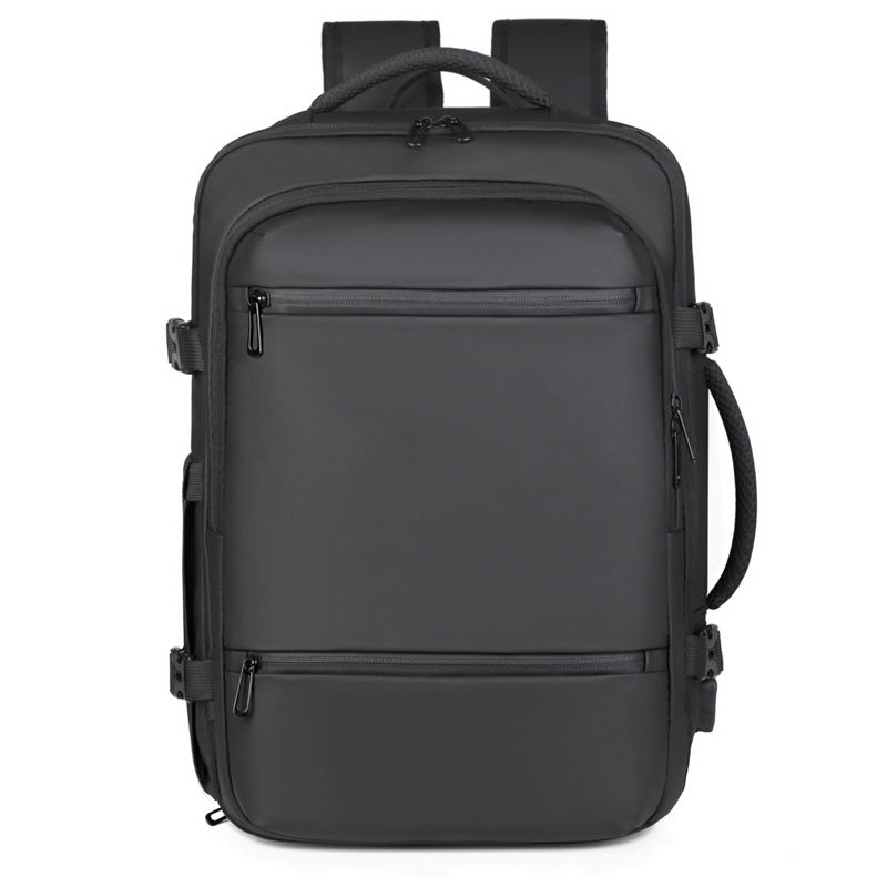 Men’s Leather Business Laptop Backpack – Premium Expandable 36–55L - BsBuy