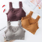 Women's Lace Sports Bra — Cotton Yoga & Fitness Crop Top | One Size - BsBuy