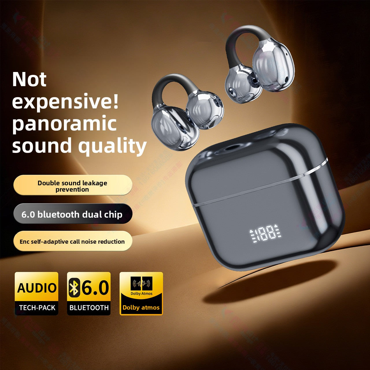 AI Translation Bluetooth Earphones – Noise Cancelling Ear Clip Wireless Headphones - BsBuy