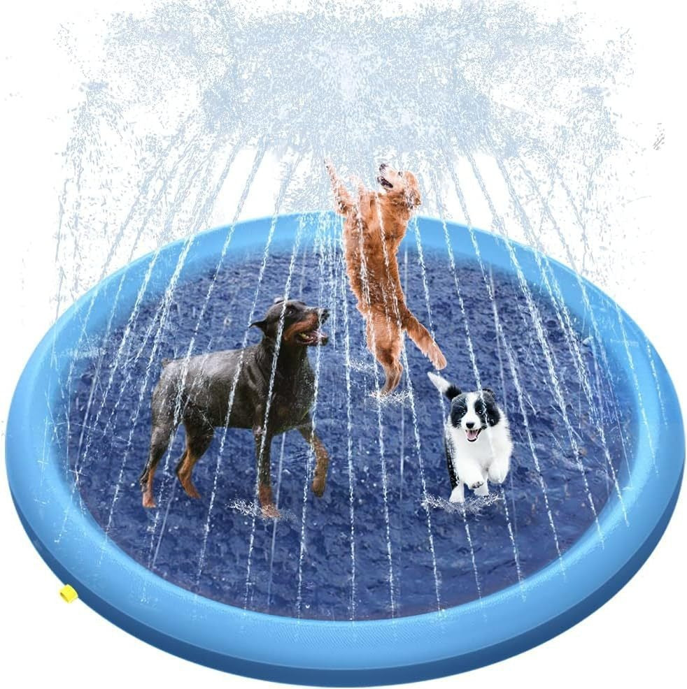Round PVC Pet Water Spray Mat – Cooling Splash Pad for Dogs & Cats - BsBuy