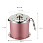 Stainless Steel Kitchen Oil Filter & Storage Pot - Red / 1400ml