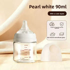 Wide Caliber Glass Baby Feeding Bottle — Anti-Choking Nipple, Breast-Feel Design for Newborns+ - BsBuy