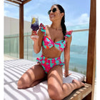 High-Waist Bikini Two-Piece Swimsuit with Beach Vacation Skirt Set for Women - BsBuy