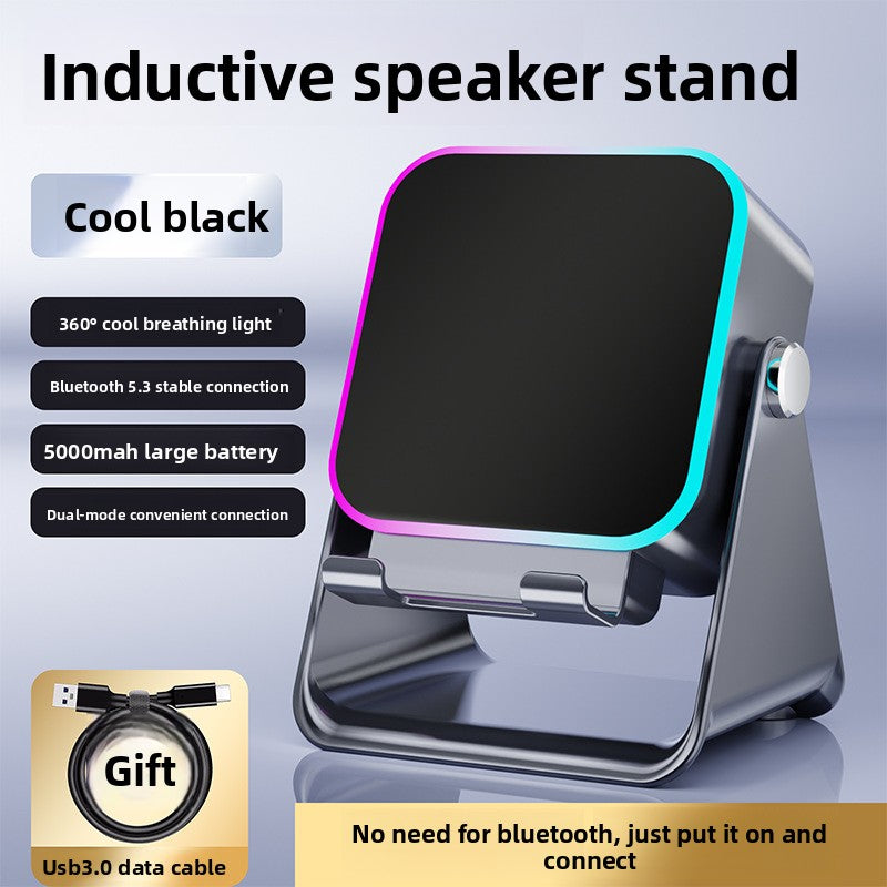 Rotatable Bluetooth Speaker Stand with Built-in Battery - BsBuy