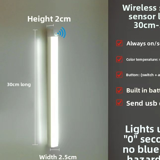 Rechargeable LED Cabinet Light – Motion Sensor Under-Cabinet Strip Light - BsBuy