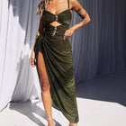 Hollow Metal Circle Buckle Decorated One-Piece Swimsuit Set for Women - BsBuy