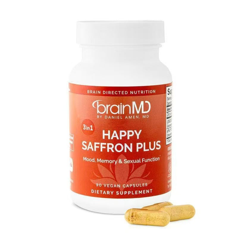 HAPPY SAFFRON PLUS Saffron Capsules for Mood Support and Wellness - BsBuy