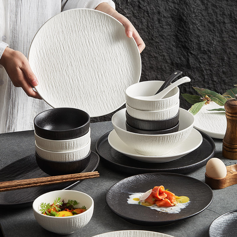 Black and White Ceramic Dishes, Dishes, Home Eating Bowls, Soup Bowls, Fish Plates