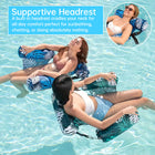 Inflatable Pool Hammock Float — Foldable Water Lounge Chair & Recliner for Adults | Blue & Green - BsBuy
