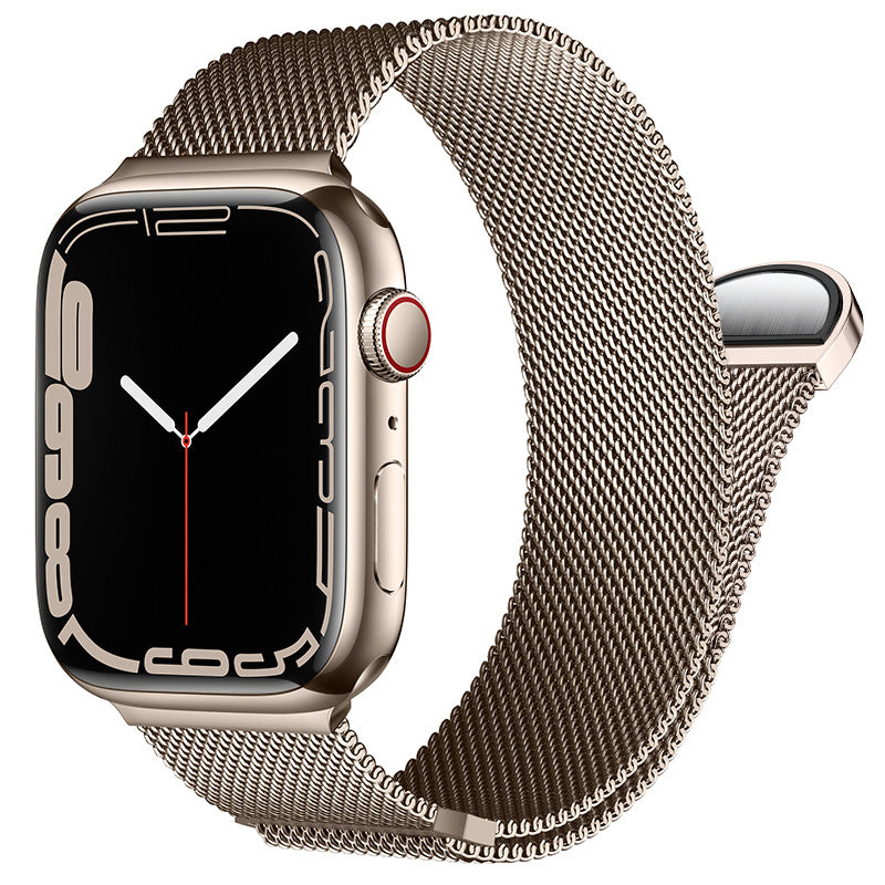 Compatible with Apple Watch, Two-Section Half-Circle Magnetic Milanese Steel Band for iWatch 11, Apple Watch Strap - BsBuy