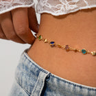 Bohemian style inlaid colorful crystal body chain ins style alloy versatile waist chain - BsBuy