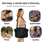 Foldable Travel Duffel Bag — Large Capacity Waterproof Tote | Weekend, Gym & Beach | Black & Brown - BsBuy