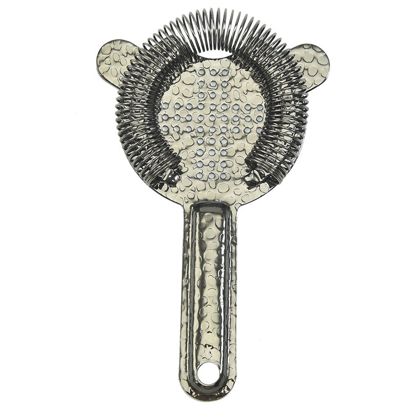304 Stainless Steel Cocktail Ice Strainer — Spring-Loaded Cross Pattern Filter | Natural, Black, Gold & Rose Gold - BsBuy