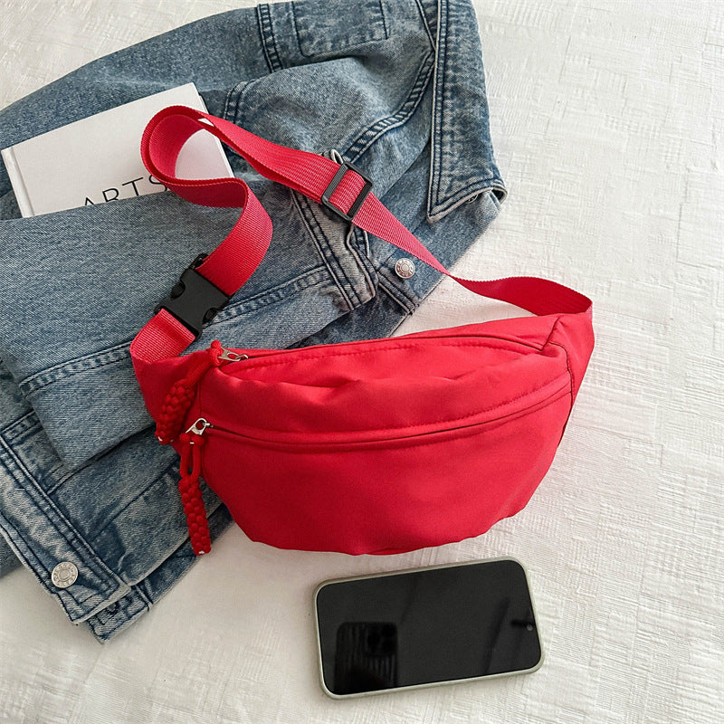 Crossbody bag women's casual bag canvas bag waist bag trendy sports chest bag - BsBuy