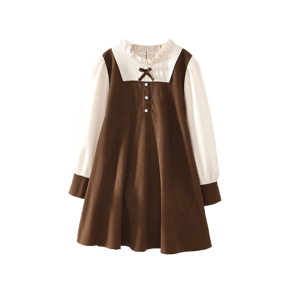 Girls' Dress Spring Autumn Fashion Two-Piece Style Charming Princess Dress for Middle and Big Kids Sweet Design - BsBuy