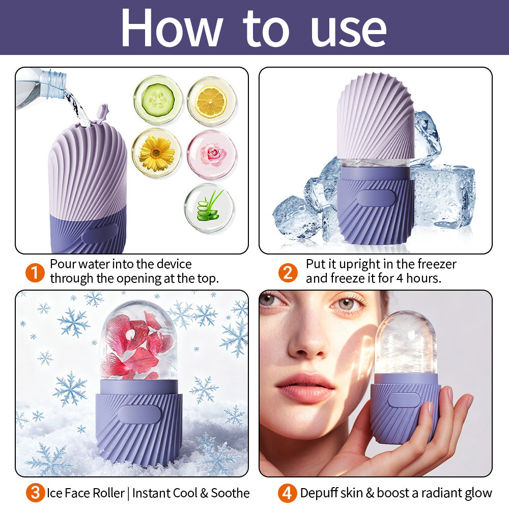 Silicone Facial Ice Cube Mould – Ice Therapy Skincare Tool for De-Puffing & Glow | 4 Designs, 8 Colours - BsBuy