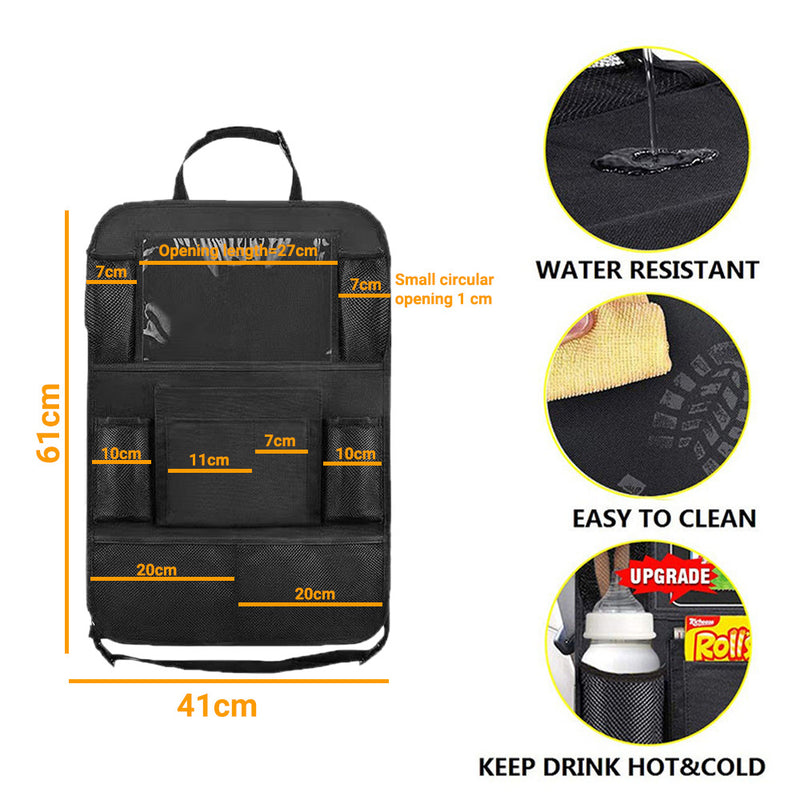 Car Rear Seat Organizer with Tablet Stand and Storage Pockets - BsBuy