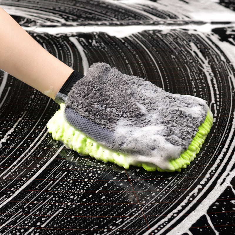 Microfiber Car Wash Gloves with Chenille Coral Texture - BsBuy