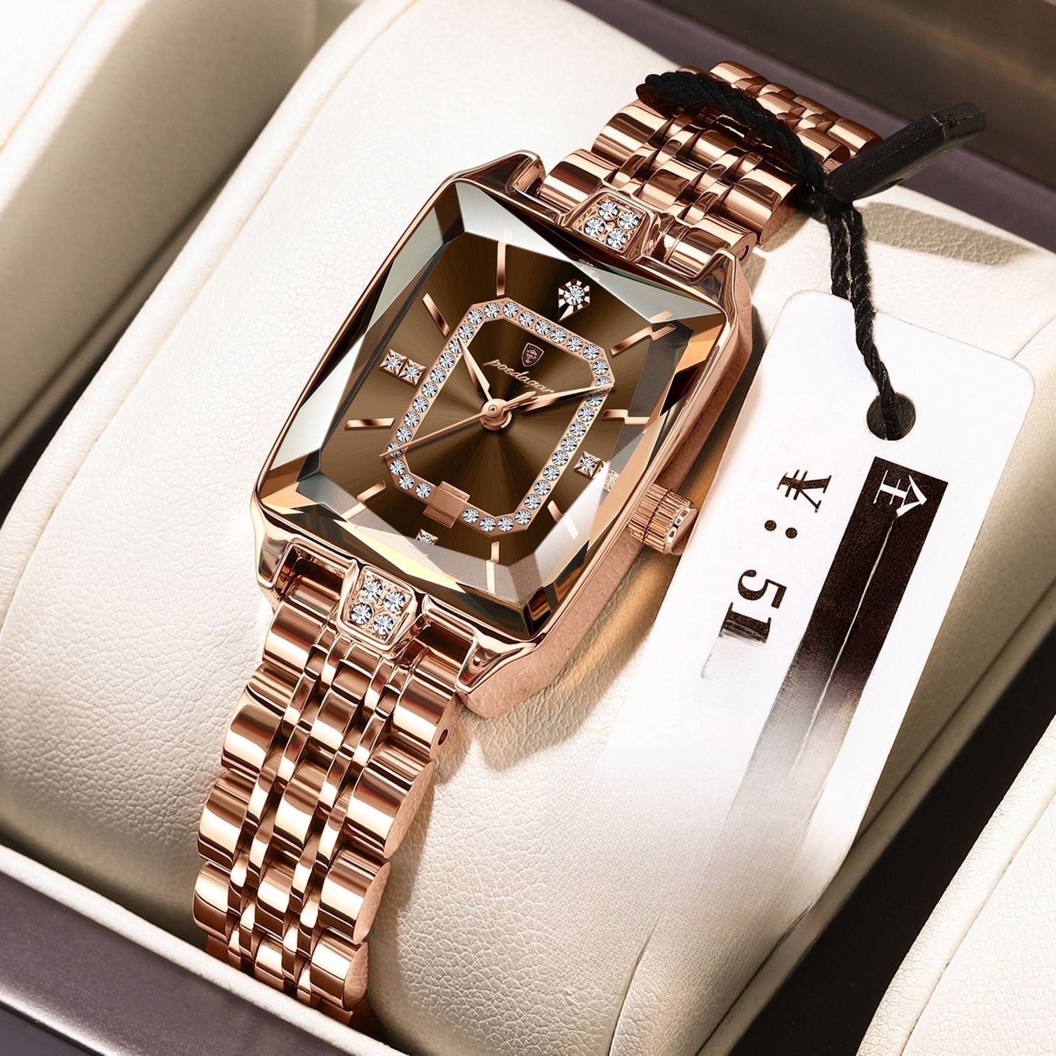 Swiss Brand Square Women's Watch Waterproof Mechanical