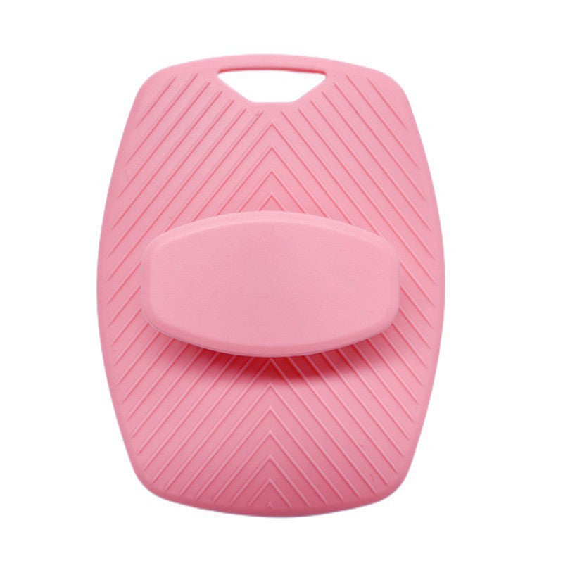 Oval Silicone Shampoo Bath Brush - Oval Shower Brush Pink / 12x9x3.5cm