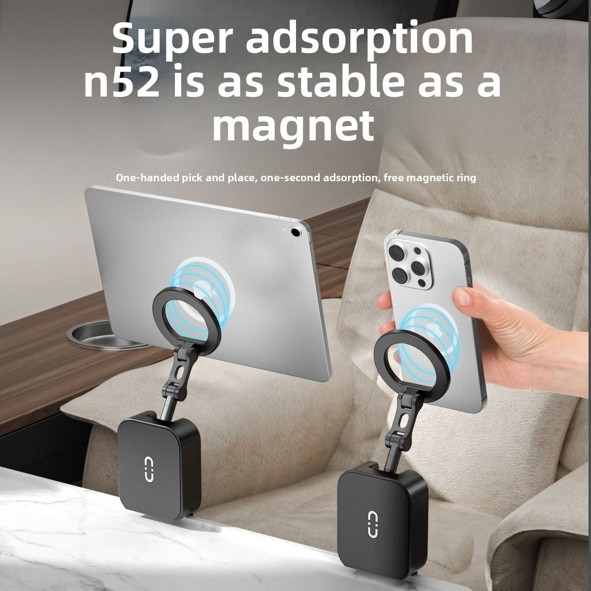 Magnetic Phone Holder – Foldable Travel Stand for Plane, Train & Desk - BsBuy